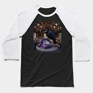 watercolor crow wants a phone Baseball T-Shirt